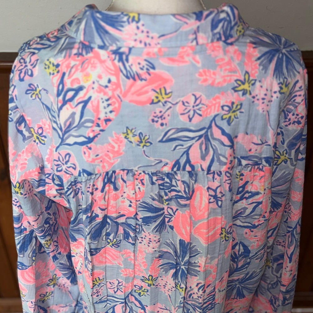 NWT Lilly‎ Pulitzer Womens Kique Long Sleeve Cover Up Elephant Splash Tropical M - Picture 5 of 9